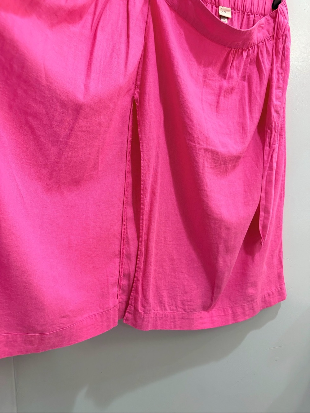 A New Day Pink Linen Blend Wrap Crossover Midi Skirt Side Tie Size Women’s Med - Picture 10 of 15